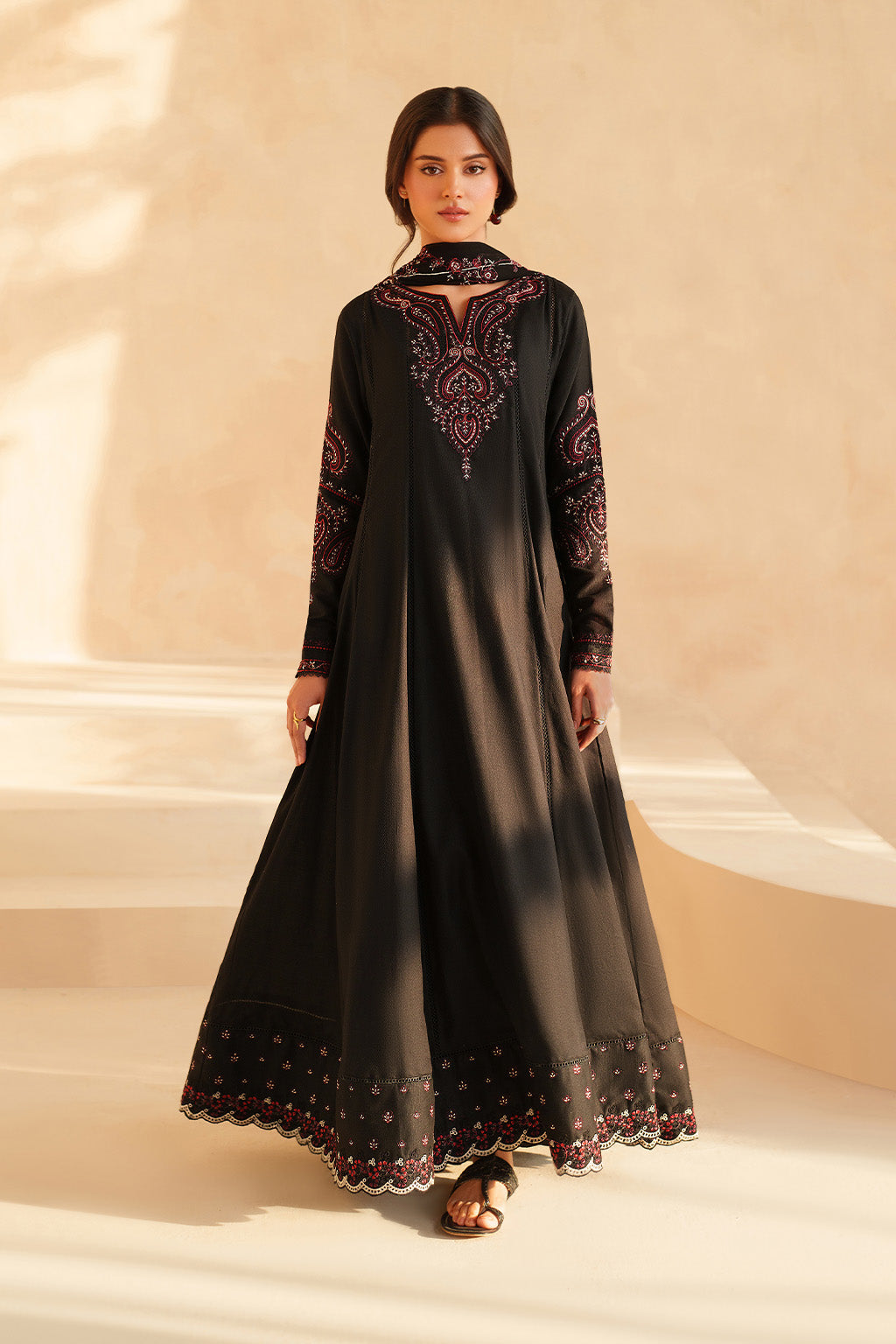Black Pari 3PC - Black 3 Piece Suit - Pakistani Women's Suit | Alif Clothings
