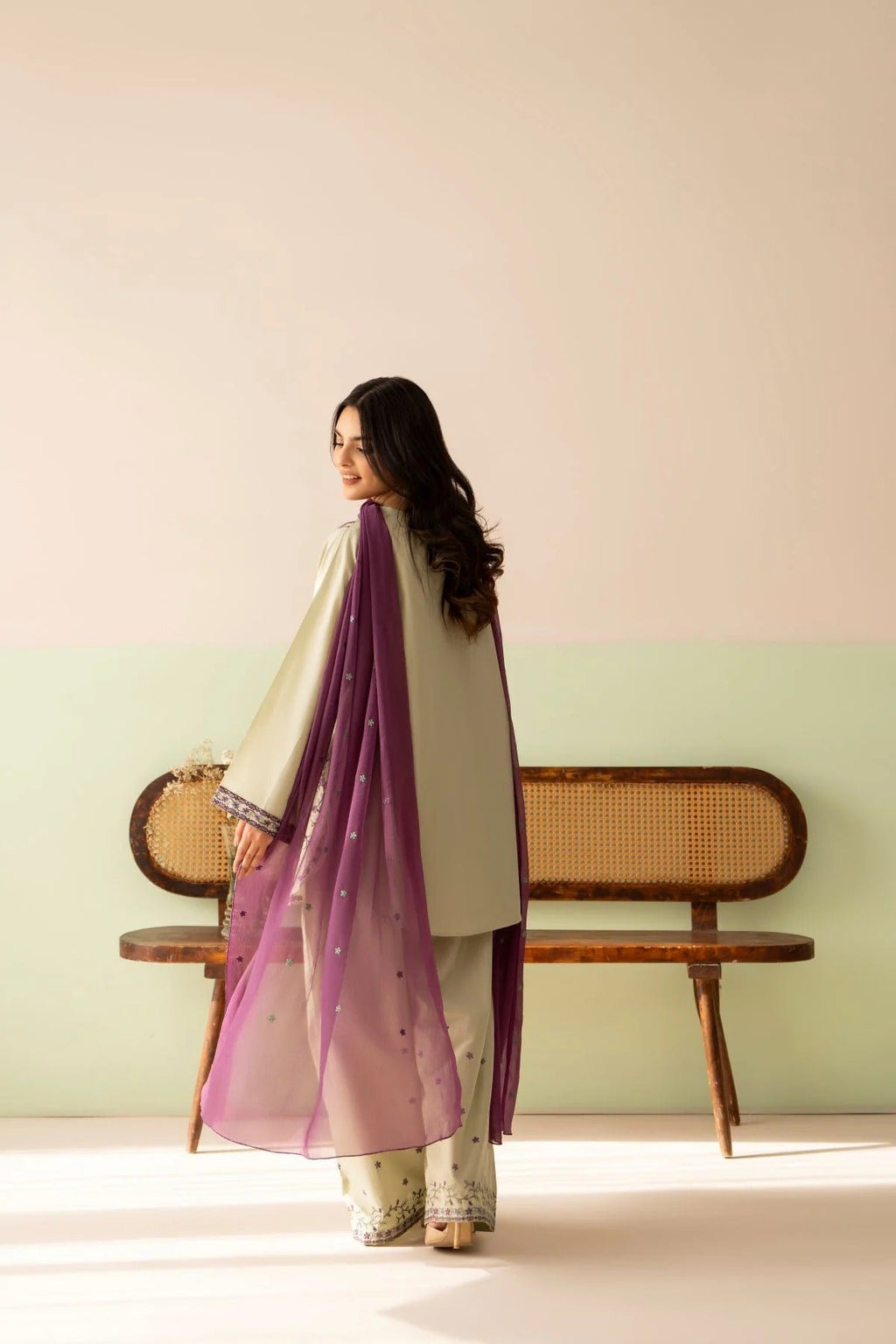 Ameli 3PC sleeve detail - Alif Clothings