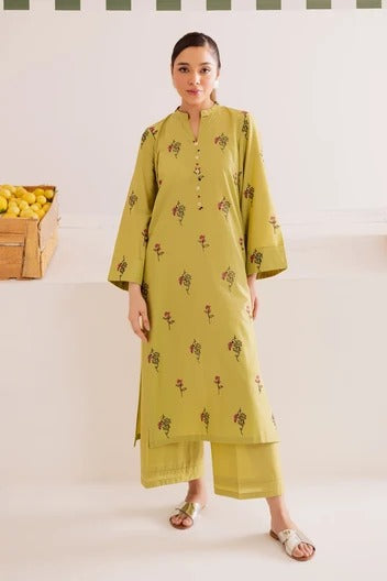 Moos Green 2PC -Embroidered Casual - Moss Green 2 Piece Suit - Pakistani Women's Suit | Alif Clothings