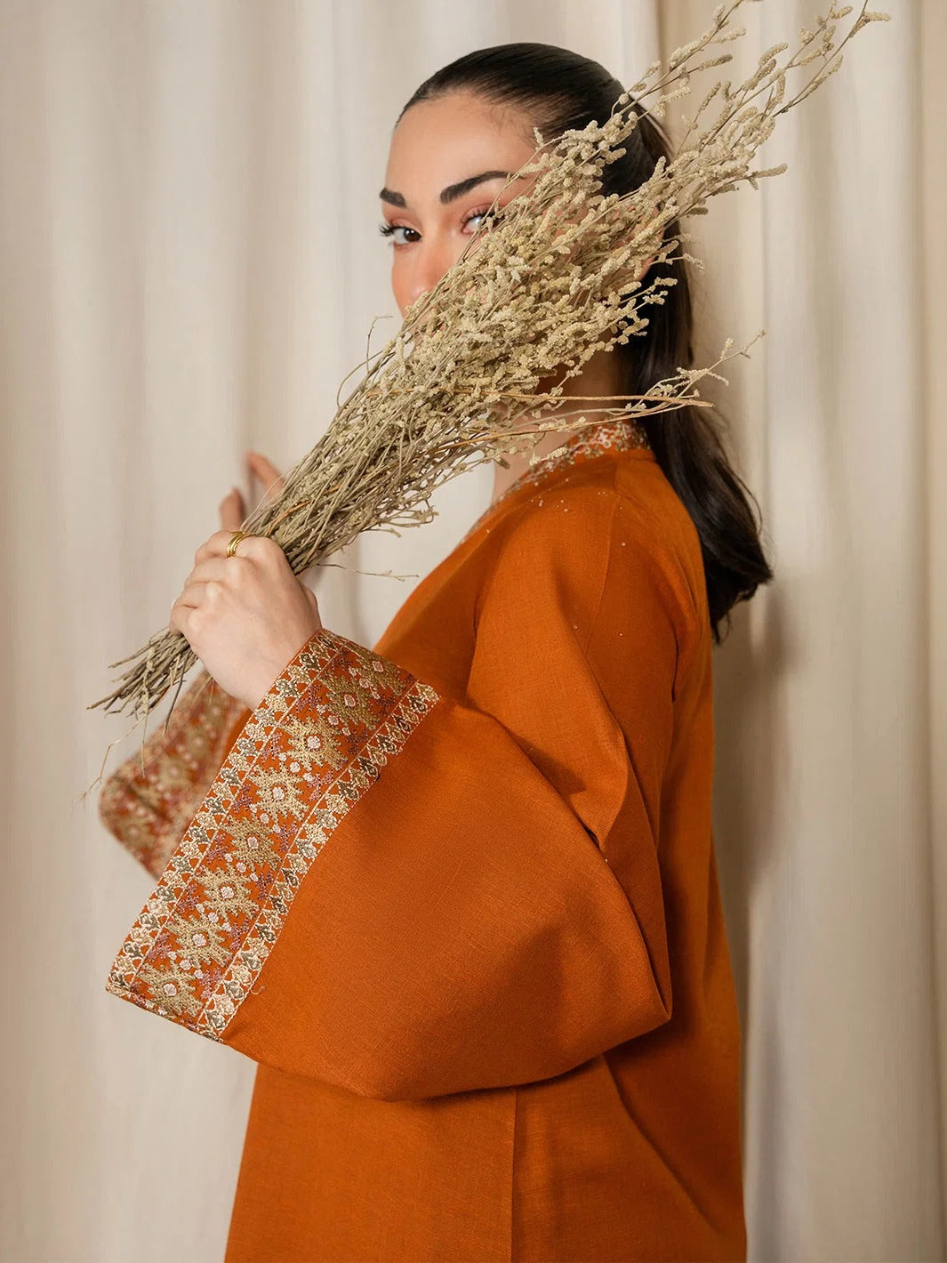 Rust 2PC - back view - Pakistani Women's Suit | Alif Clothings