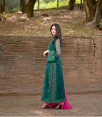 Jade Olive Luxury Pret - Embellished Organza Ensemble