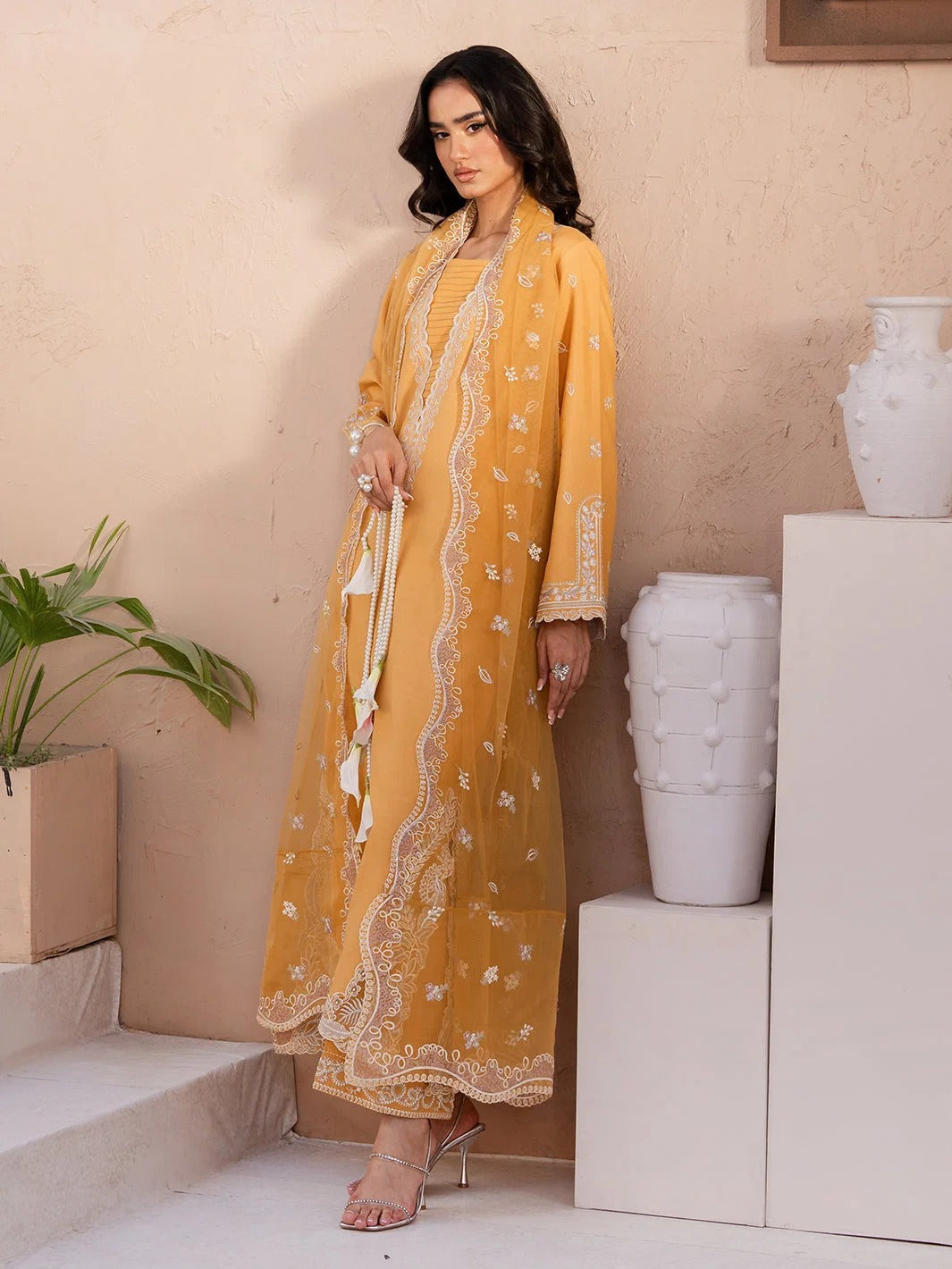 Mehvar 3PC - Raw Silk 3 Piece Suit - Pakistani Women's Suit | Alif Clothings