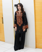Black Farshi 2PC - front view - Pakistani Women's Suit | Alif Clothings