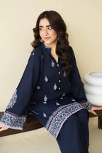 Abeer - Blue Cotton 2 Piece Suit - Pakistani Women's Suit | Alif Clothings