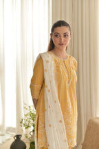 Lemon 3PC - front view - Pakistani Women's Suit | Alif Clothings