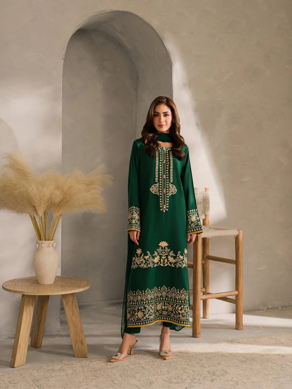 Abrish 3PC - front view - Pakistani Women's Suit | Alif Clothings
