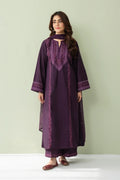 Anaya 3PC - Deep Plum 3 Piece Suit - Pakistani Women's Suit | Alif Clothings