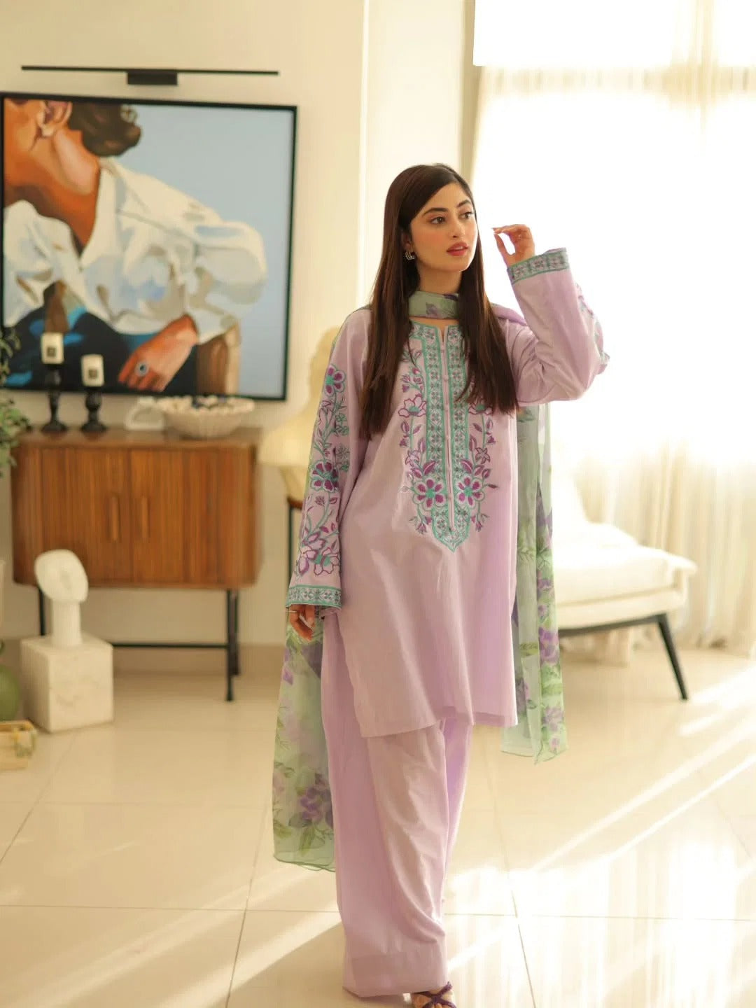 Mehru 3PC - 3 Piece Suit - Pakistani Women's Suit | Alif Clothings