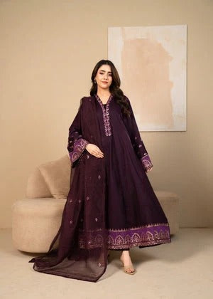 Deep Purple 3PC - Deep Purple 3 Piece Suit - Pakistani Women's Suit | Alif Clothings