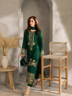 Abrish 3PC - Green Dhanak 3 Piece Suit - Pakistani Women's Suit | Alif Clothings