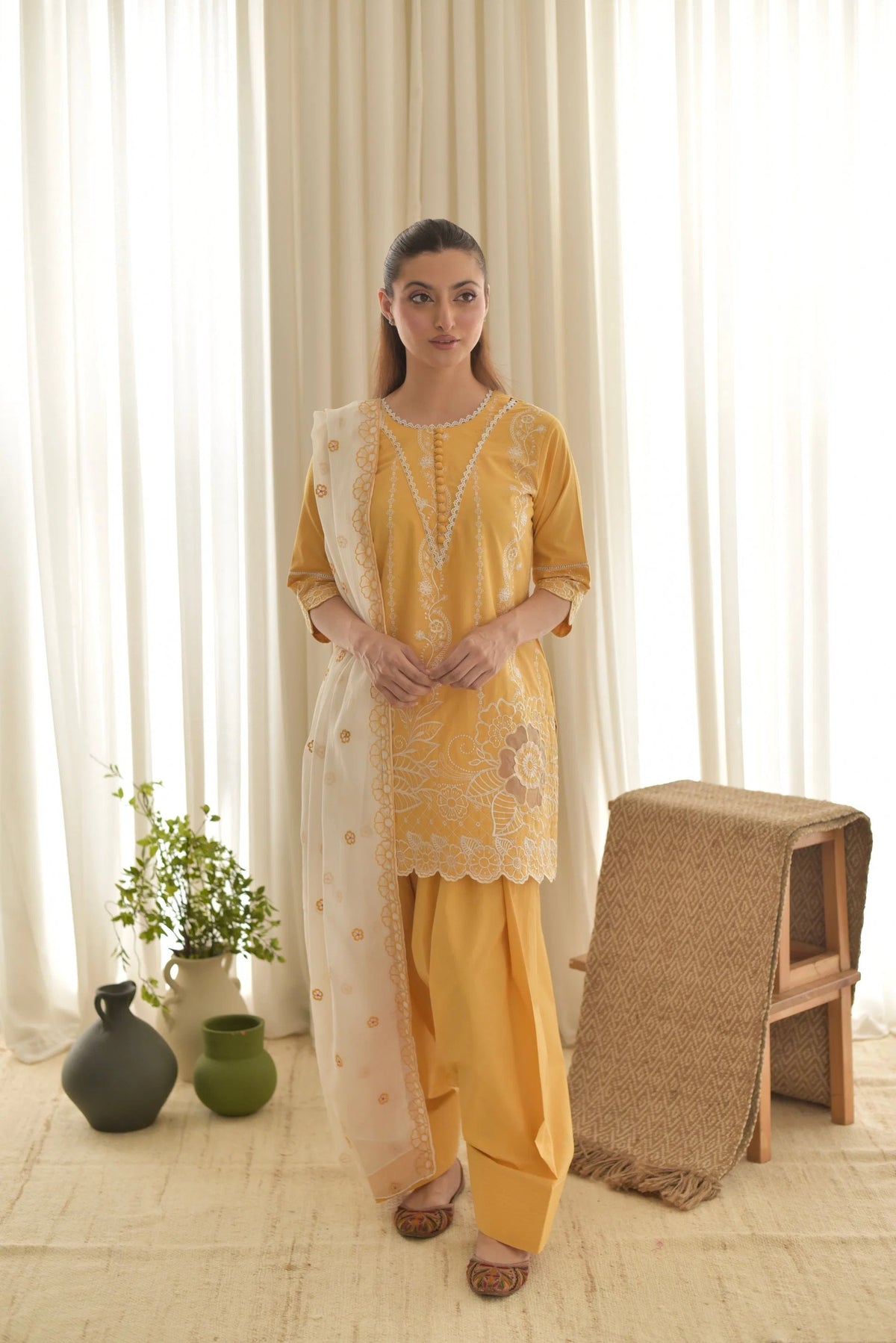 Lemon 3PC - 3 Piece Suit - Pakistani Women's Suit | Alif Clothings