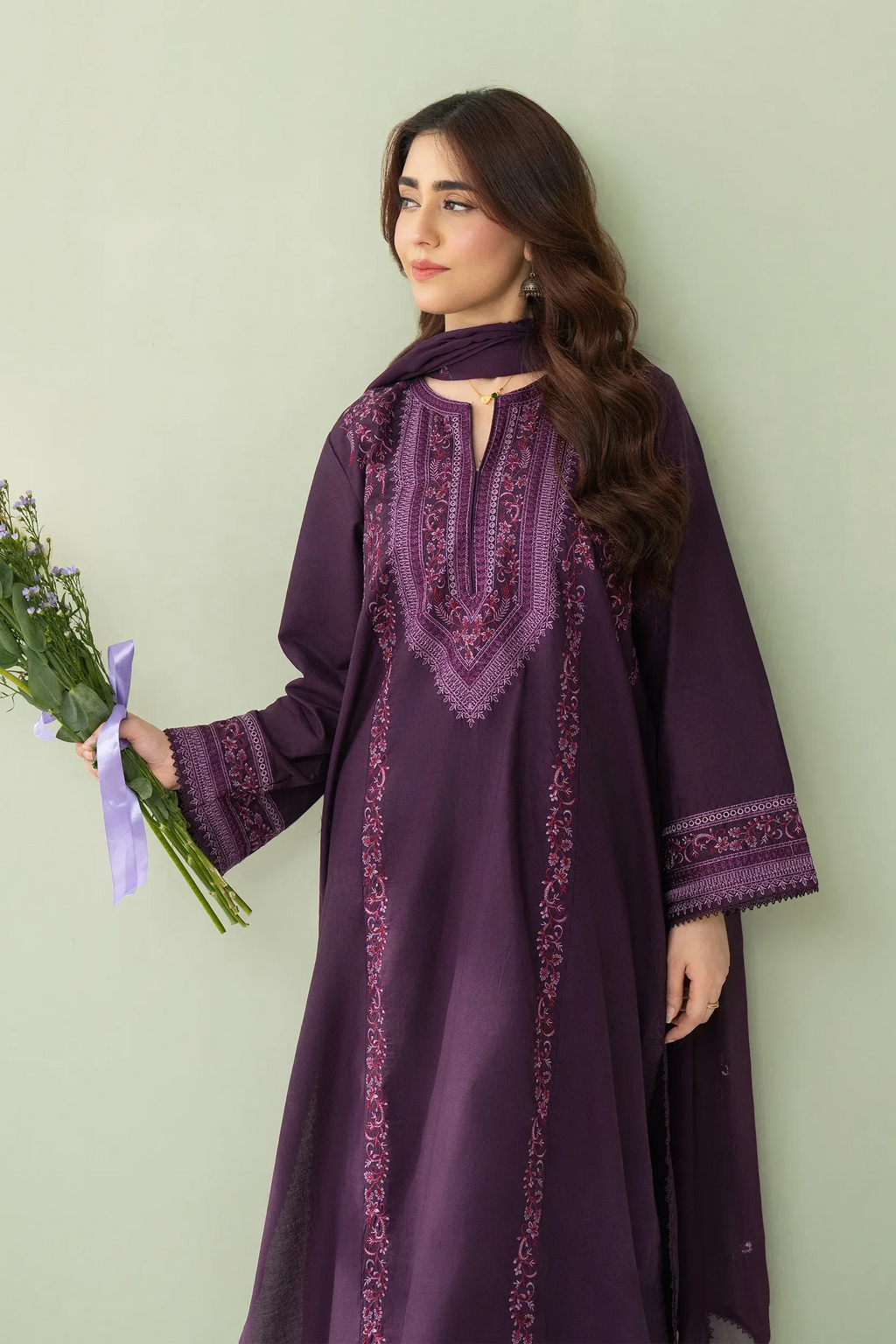 Anaya 3PC - front view - Pakistani Women's Suit | Alif Clothings