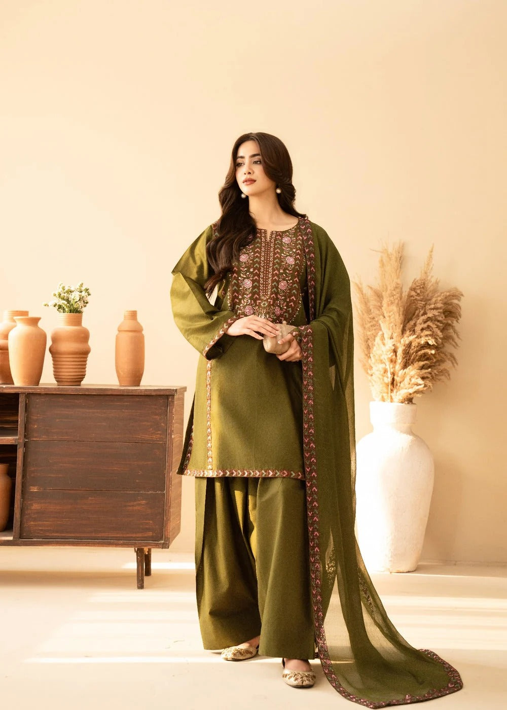 Gul 3PC - front view - Pakistani Women's Suit | Alif Clothings