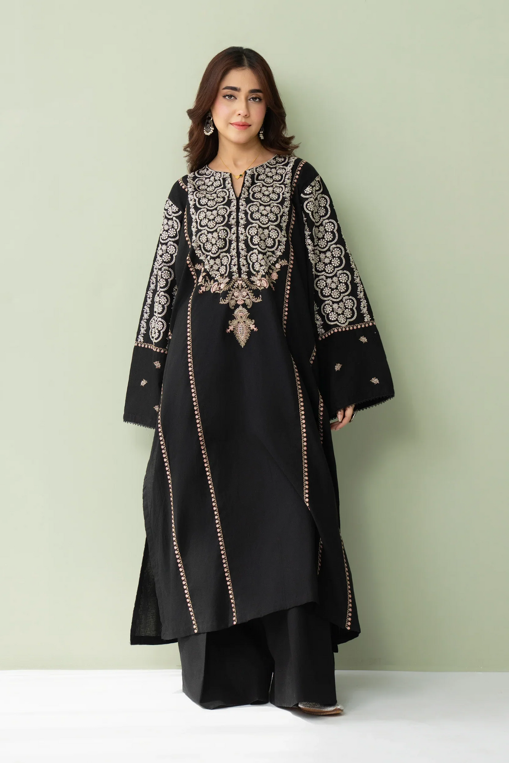 Heba 3PC - front view - Pakistani Women's Suit | Alif Clothings