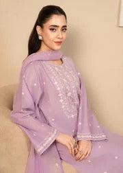 Sabina 3PC - close-up embroidery detail - Pakistani Women's Suit | Alif Clothings
