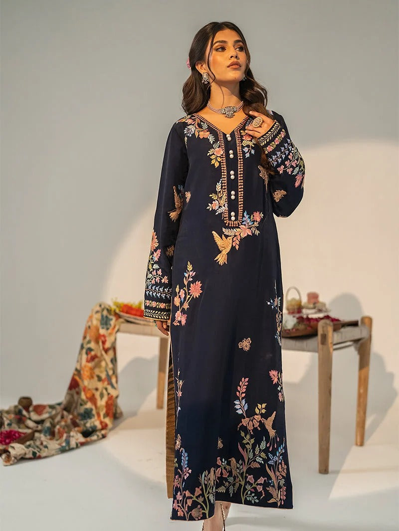 Mehru 3PC (Redish Maroon) - front view - Pakistani Women's Suit | Alif Clothings