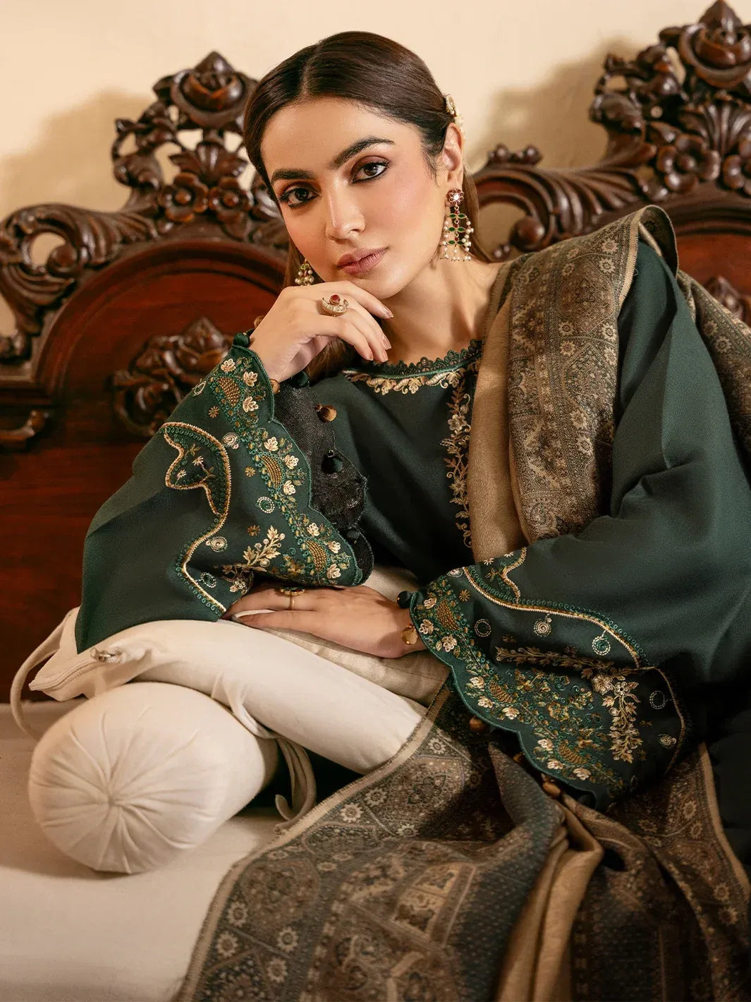 Ayla 3PC - front view - Pakistani Women's Suit | Alif Clothings