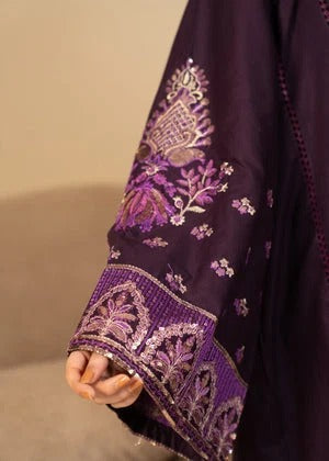 Deep Purple 3PC - front view - Pakistani Women's Suit | Alif Clothings
