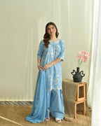 Sky Farshi Set 3PC - front view - Pakistani Women's Suit | Alif Clothings
