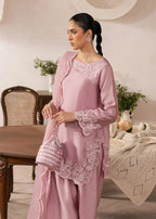 Lilac Blush 3PC - close-up embroidery detail - Pakistani Women's Suit | Alif Clothings