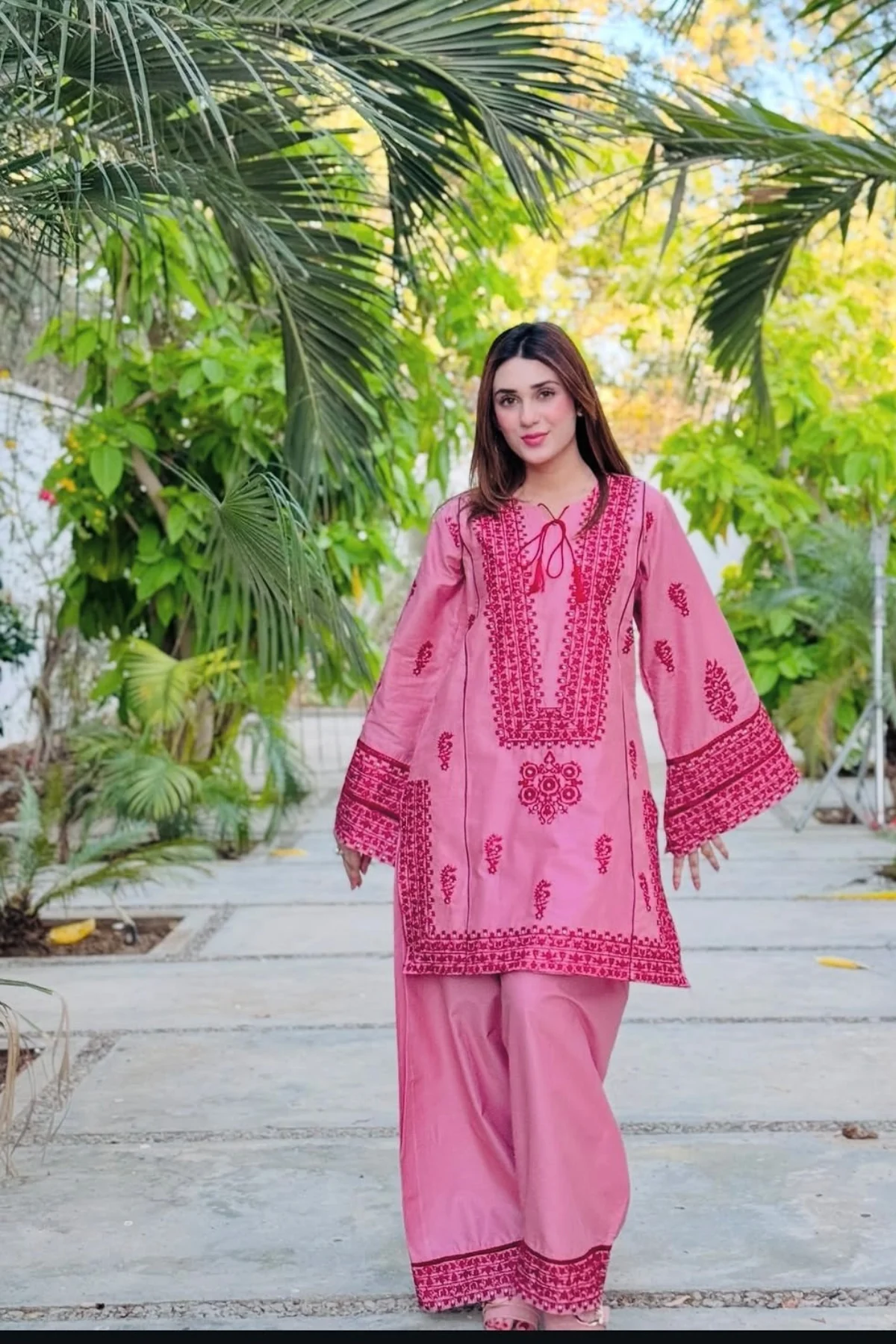 Pink Farshi 2PC - Pink 2 Piece Suit - Pakistani Women's Suit | Alif Clothings