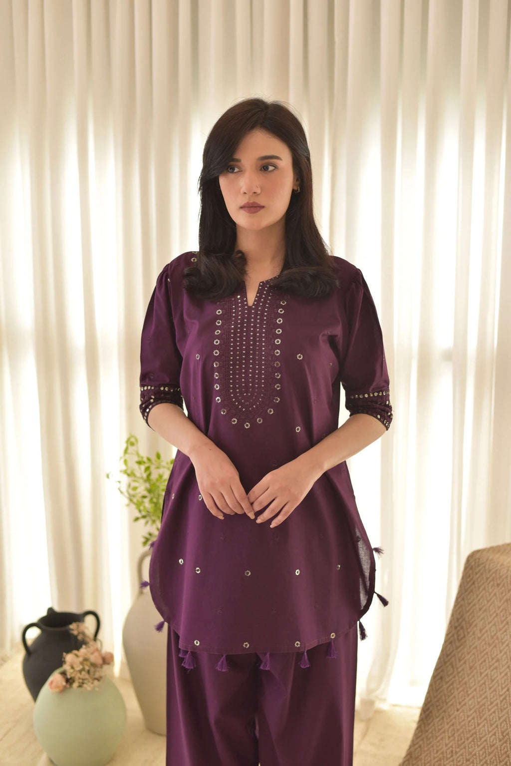 Jamoon 3PC - front view - Pakistani Women's Suit | Alif Clothings