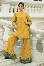Nura 2PC - Mustard Yellow Cotton 2 Piece Suit - Pakistani Women's Suit | Alif Clothings