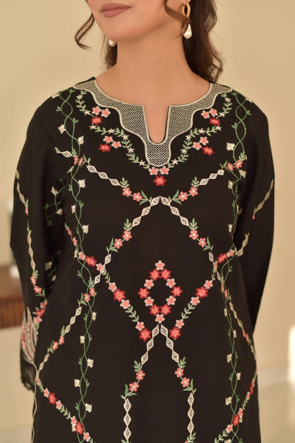 Meera 3PC - front view - Pakistani Women's Suit | Alif Clothings