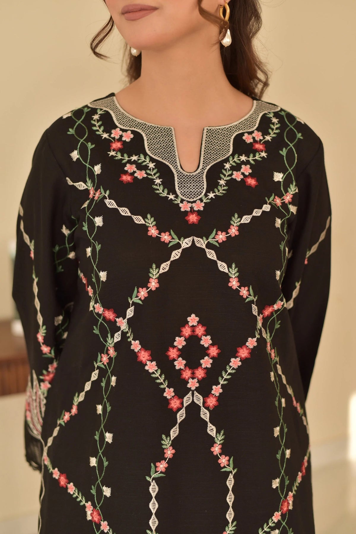 Meera 3PC - front view - Pakistani Women's Suit | Alif Clothings