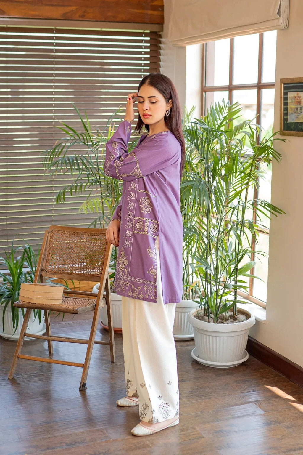Lavender - Khaddar 2 Piece Suit - Pakistani Women's Suit | Alif Clothings
