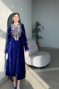 Royal Velvet 2PC - Royal Blue 2 Piece Suit - Pakistani Women's Suit | Alif Clothings