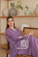 Vera 3PC - close-up embroidery detail - Pakistani Women's Suit | Alif Clothings