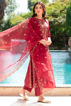 Ruby 3PC - Maroon 3 Piece Suit - Pakistani Women's Suit | Alif Clothings