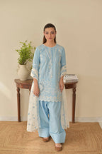 Tara 3PC - close-up embroidery detail - Pakistani Women's Suit | Alif Clothings
