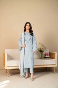 Ice Blue 3PC - Ice Blue 3 Piece Suit - Pakistani Women's Suit | Alif Clothings