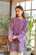 Lavender Khaddar 2PC - front view - Pakistani Women's Suit | Alif Clothings