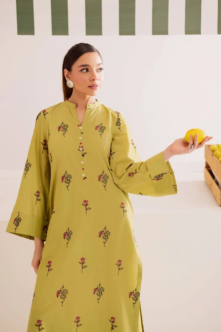 Moos Green 2PC - front view - Pakistani Women's Suit | Alif Clothings