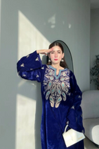 Royal Velvet 2PC - close-up embroidery detail - Pakistani Women's Suit | Alif Clothings