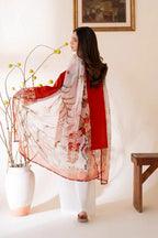 Tanii 3PC - close-up embroidery detail - Pakistani Women's Suit | Alif Clothings