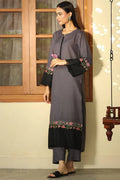Grey - Black Marina 2 Piece Suit - Pakistani Women's Suit | Alif Clothings