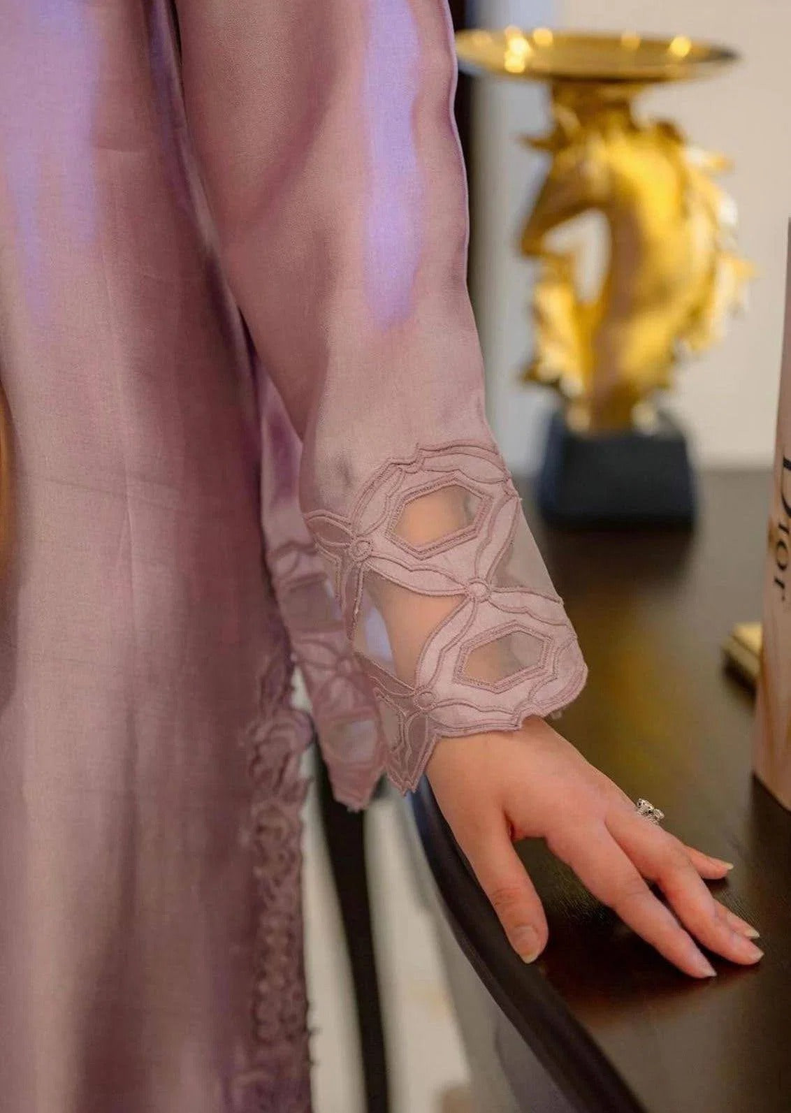 Lavender Bloom Lilac Sheesha Silk Ensemble