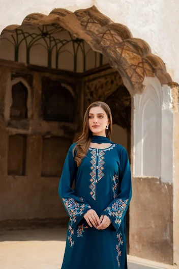 Maya 3PC - front view - Pakistani Women's Suit | Alif Clothings