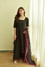 Black Hearts - front view - Pakistani Women's Suit | Alif Clothings
