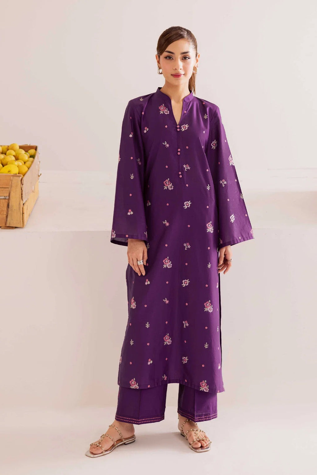 Sophia- 2PC - Embroidered Casual