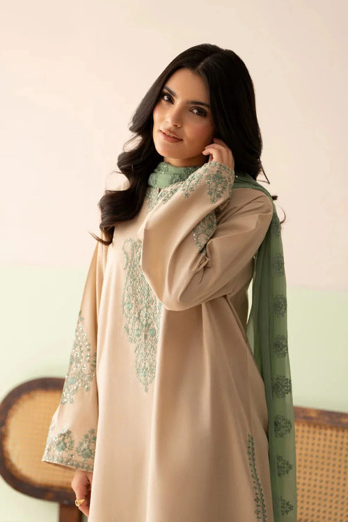 Ashee 3PC - front view - Pakistani Women's Suit | Alif Clothings